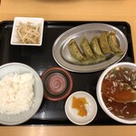 餃子の餃天 - 餃子定食（ふき餃子・５個）：５５０円（税込）【２０２０年９月撮影】