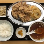 餃子の餃天 - 唐揚げ定食：７５０円（税込）【２０２０年９月撮影】