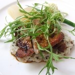 ラ・キュイジーヌ・フランセーズ・Ｋｉｙｏｔｏ - 豚ロース肉のポワレ　黒ごまと黒胡椒のリゾット