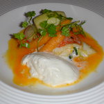 レストランランティケール - 金目鯛のファルシ　トマトクーリのソース　エスプーマ添え