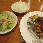 辰五郎 - セレクトセット(ハンバーグと鶏鉄板焼き)　1800円