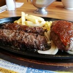 ブロンコビリー - 炭火焼きハンバーグ&厚切りステーキランチ＋ドリンクバー￥2,266