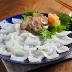 Washoku Kappou Gin - 【水蛸のうす造り】ポン酢でお召し上がりください。