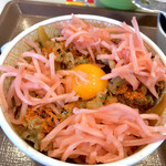 Sukiya - 牛丼並 紅しょうが＆黄身＆七味