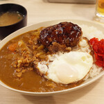 トンテキ食堂8 - カレーライス(800円)+ミニバーグ(300円)+目玉焼き(100円)