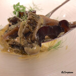 カーサ・デル・チーボ - ｱﾜﾋﾞと生木耳のｺﾝｿﾒｼﾞｭﾚがけ