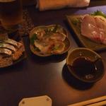 おたべや - お刺身３種・・かなりのボリューム