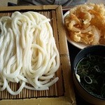 寒川 - ざるうどん、野菜かき揚げ、ちくわ磯部あげ