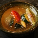 馳走 きむら - 夏野菜の小鍋仕立て。