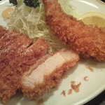 とんかつ やまいち - ロース定食+車えびフライ