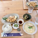 郷膳 うさ味 - とり天定食のだんご汁へ変更