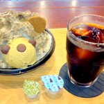 Cafe うえまる - 茶氷くま田さん￥900＆川根炭火コーヒー￥430