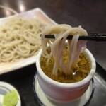 Shinshiyuu - キスとイカの天丼セットのそばと刻み鴨汁