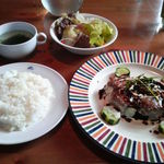 アルバトロス - 鶏肉のソテーバルサミコソースとライスセット。