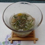 吉長 - 浅蜊・雲丹・蓴菜・オクラ・コーン・馬鈴薯の冷製
