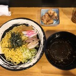 万力屋 - 夏季限定ざるラーメン(唐揚げは平日ランチ限定サービス)