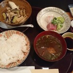 Nihon Ryouri Okada - さわらのあんかけと天然鯛の刺身ランチ