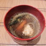 御料理 まつ山 - 伊勢エビの味噌汁