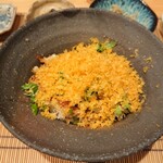 御料理 まつ山 - カラスミをかけた卵かけご飯