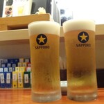 鮨屋とんぼ - 生ビール1