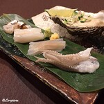 お料理 七草 - 殻付き牡蠣と活烏賊