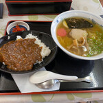 三門そば店 - ラーメン、カレーセット