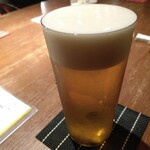 ひろ志 - ビールはうすはりグラス。