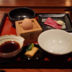 とっぴんぱらりのぷ - 比内地鶏の温泉玉子とがっこ