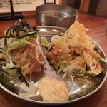 Tachinomi Kushiyaki Sake To Kidoki Buta - 鯵のなめろうととりわさの盛り合わせ(20-09)