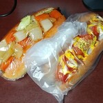 ベルナールハラ - 酢鯖パン（左）＆ジャンボフランク（右）