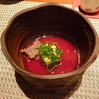 福島 もう利 - 赤カブのスープがキレイ、生麩と。