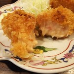 金町製麺 - 蟹クリームコロッケ断面