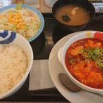 Matsuya - 海老のチリソース定食。