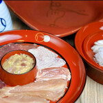 鳥料理 玉ひで - 東京軍鶏、皮、腿、胸、ツクネ、千住葱、豆腐、しらたき