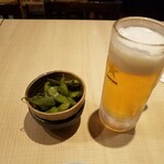 八海食堂 - 生ビールと枝豆