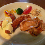 カフェ ド ラム - Ｙさんの頼んだ、『ショウガ焼きランチ』 海老フライが付くならこっちが良かったと、少し悔やみました。