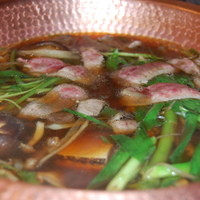 日本料理 竹生島 - 鴨すき料理中
