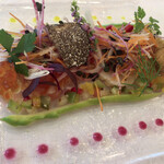 ボア・ド・ブローニュ - ▶︎前菜　海の幸メドレー
                                オマール海老、ウニ、ホタテ、
                                イクラ、ヤシオ鱒、サバに
                                ハーブ香草添え