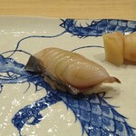 鮨旬美西川 - 鰆　藁たたき、行者にんにく醤油