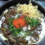 手打うどん くうかい - カレーうどん 白いのは生ｸﾘｰﾑかﾎﾜｲﾄｿｰｽ 天ｶｽ入れるのが俺仕様