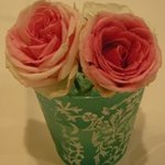 メゾン ドゥ アッシュ - テーブル花はピンクのバラが2輪でした。
