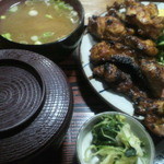 あお木 - 鶏の網焼き４枚定食（１０００円）