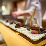 銀座 しのはら - お肉の盛り付けかっこいい