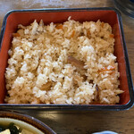 キネツキうどん - まぜご飯定食（中）+天ぷら+キャベツ ¥750+100+50