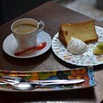 檸檬 - ケーキセット生クリームを添えて。