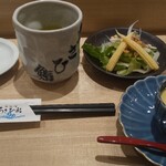 あさひ鮨 - ランチ 茶碗蒸しとサラダ