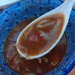 極濃湯麺 シントミ - 【2020.9.27(日)】冷やしトマトもりタンメン(並盛・250g)960円のスープ