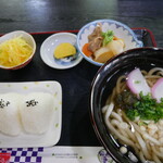 潜龍峡ふれあいの里 - うどんセット+お握り1個