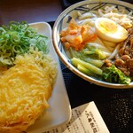 丸亀製麺 - 牛焼肉冷麺と天ぷら