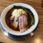 湯の台食堂 - チリトマト中華そば+粉チーズ(950円)